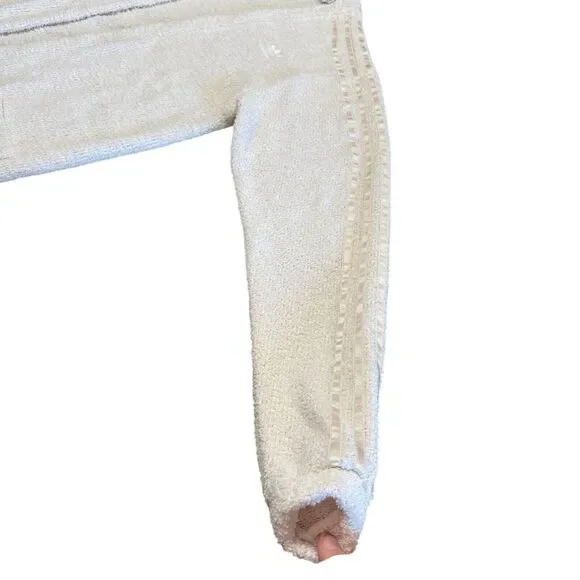 ADIDAS Originals Womens Velour Layering KIMONO Sz XS Wonder White Pockets Poly - Picture 9 of 14